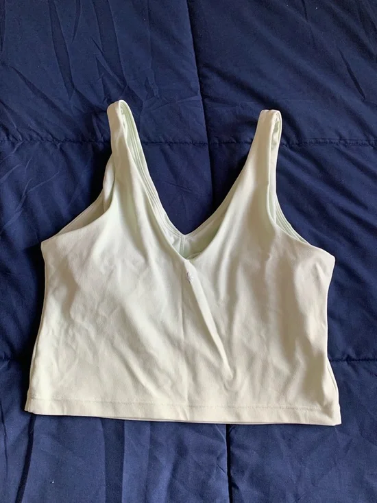 Athleta Light green V-Neck Cropped Sports Bra Tank Size Medium - Picture 2 of 5